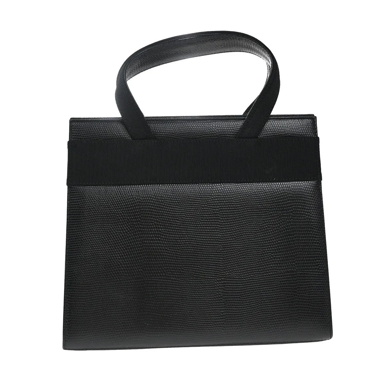 Salvatore Ferragamo Convertible Vara Bow Tote Lizard Embossed Leather, Black, Leather, Handbag