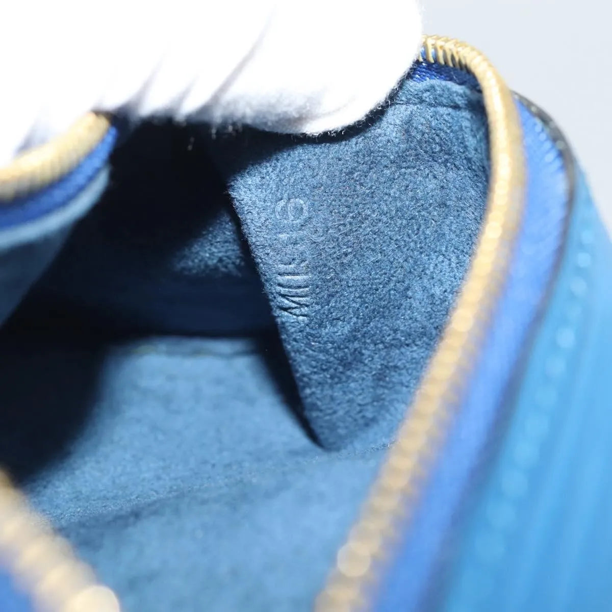 Louis Vuitton Soufflot Pochette Epi Leather, Blue, Leather, Clutch