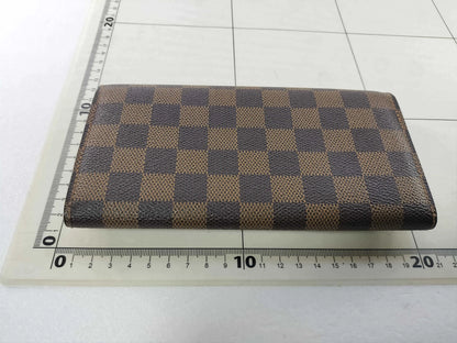 Louis Vuitton Long Damier, Brown, Canvas, Wallet