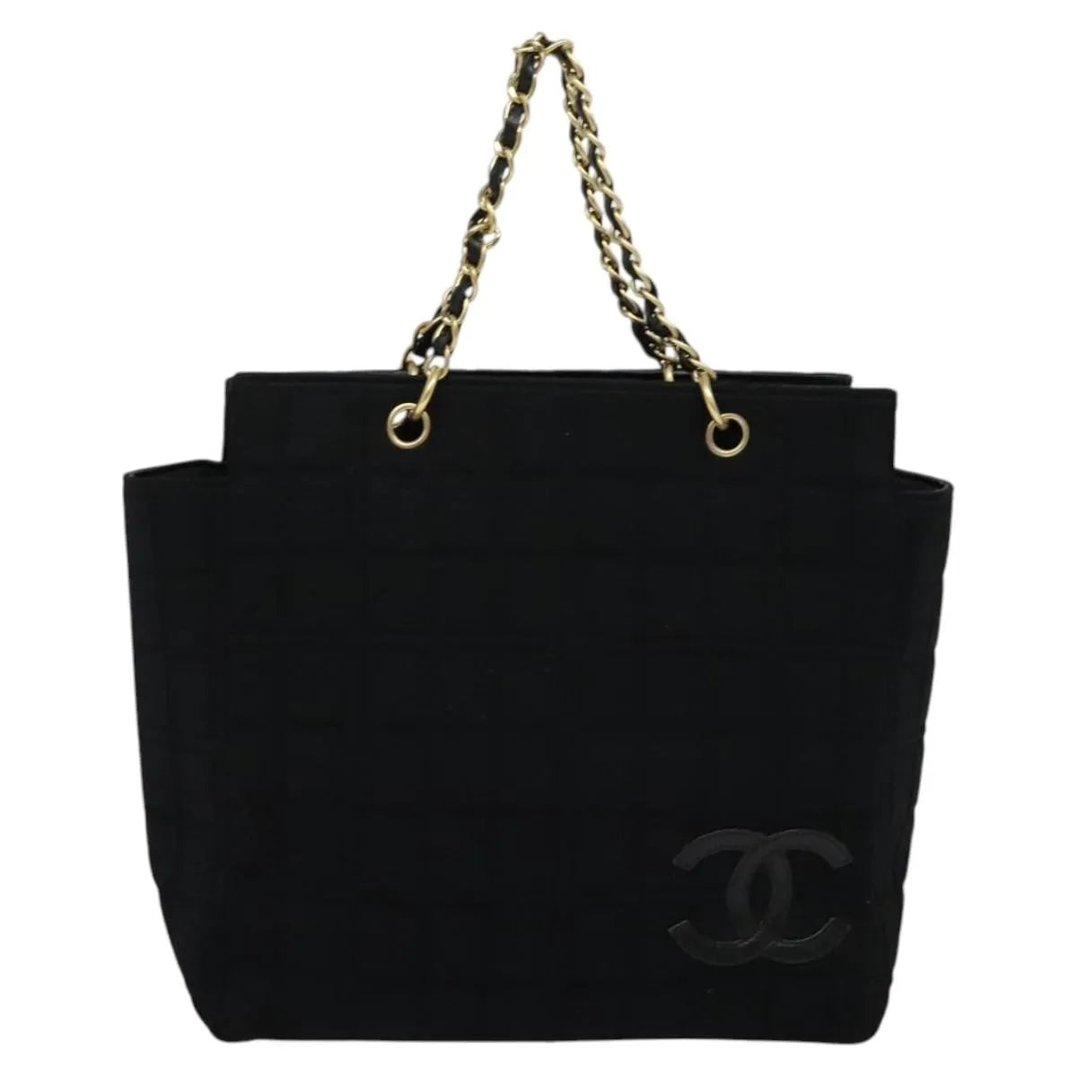 Chanel Chocolate Bar CC Tote Cotton, Black, Cotton, Tote Bag