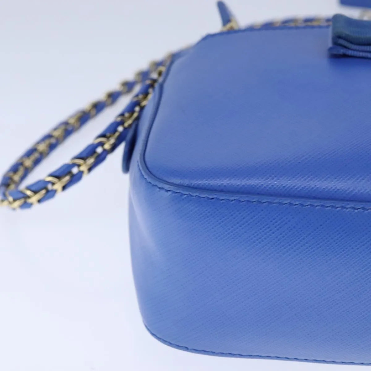 Salvatore Ferragamo Vala Leather, Blue, Leather, Shoulder Bag