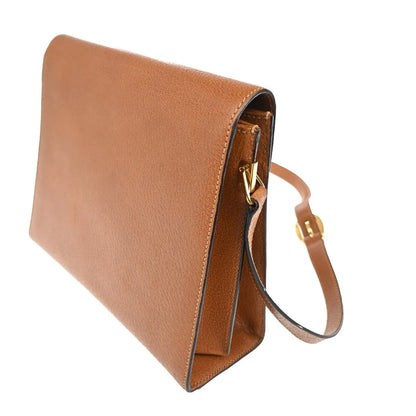 Gucci Vintage Lady Lock Top Handle Leather, Brown, Leather, Shoulder Bag