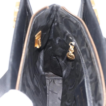 Salvatore Ferragamo Gancini Tote Leather, Black, Leather, Tote Bag