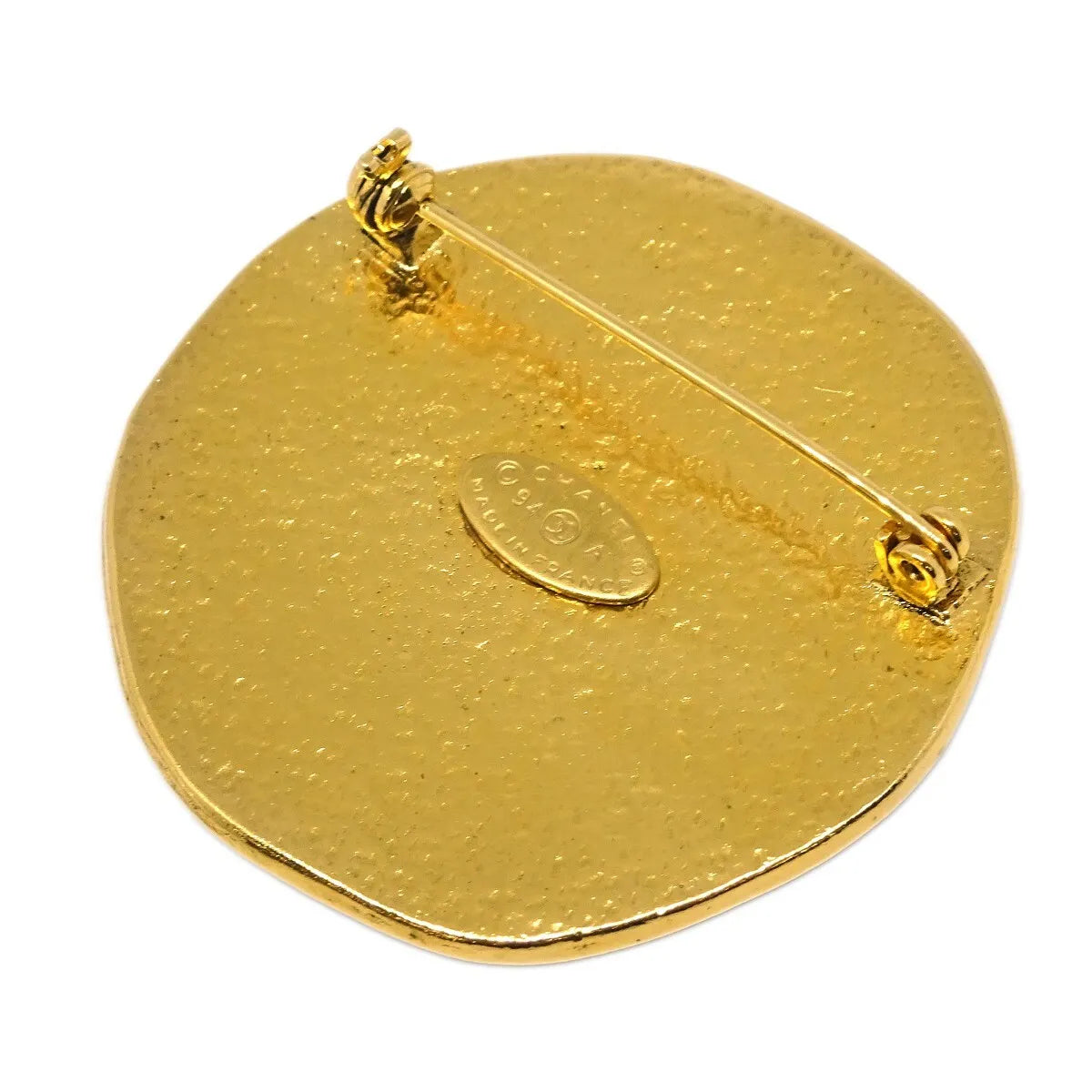 Chanel Vintage Round CC Sun Metal, Gold, Gold Plated, Brooch