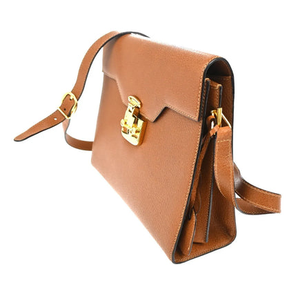 Gucci Vintage Lady Lock Top Handle Leather, Brown, Leather, Shoulder Bag