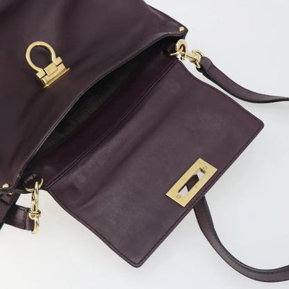 Salvatore Ferragamo Sofia Satchel Smooth Leather, Purple, Leather, Handbag