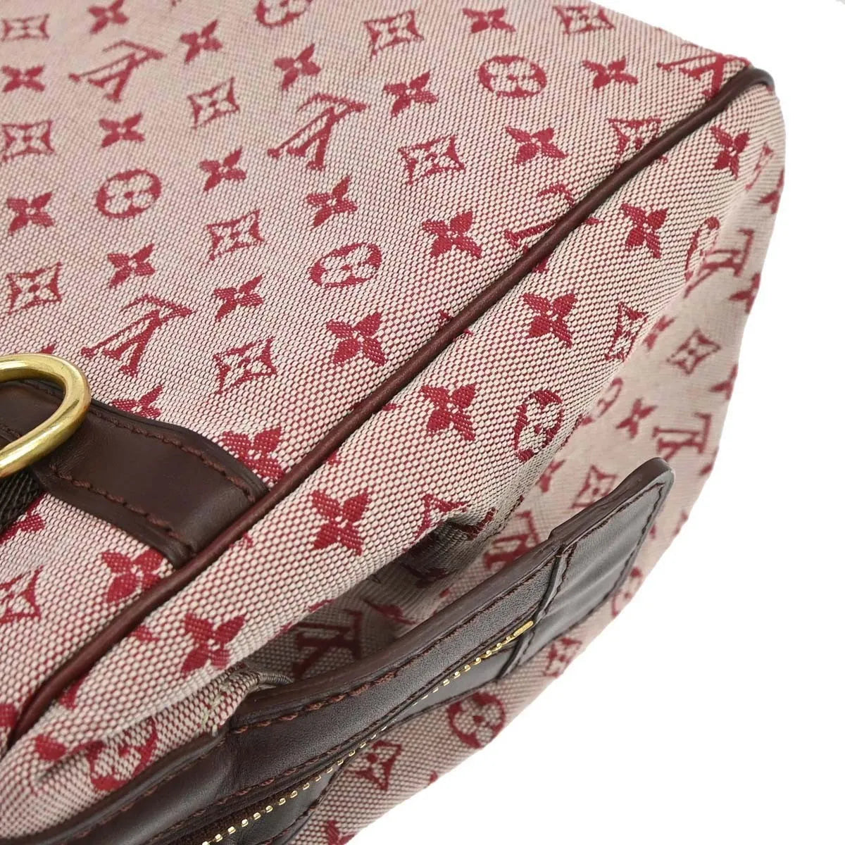 Louis Vuitton Joséphine Mini Lin, Burgundy, Canvas, Handbag
