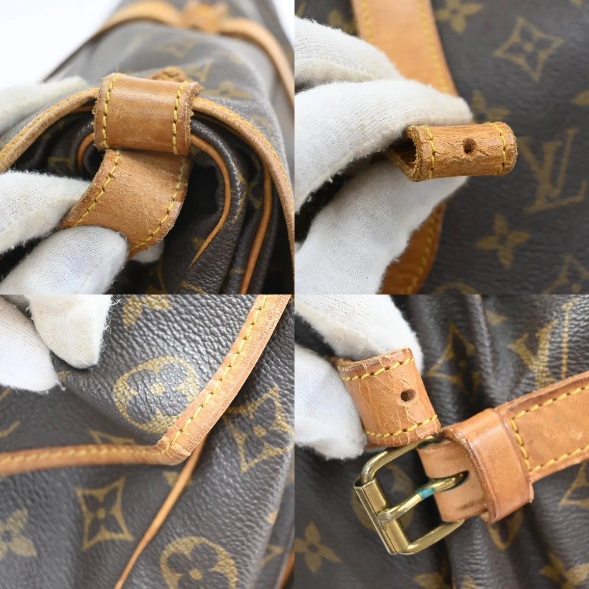 Louis Vuitton Saumur Monogram, Brown, Leather, Shoulder Bag