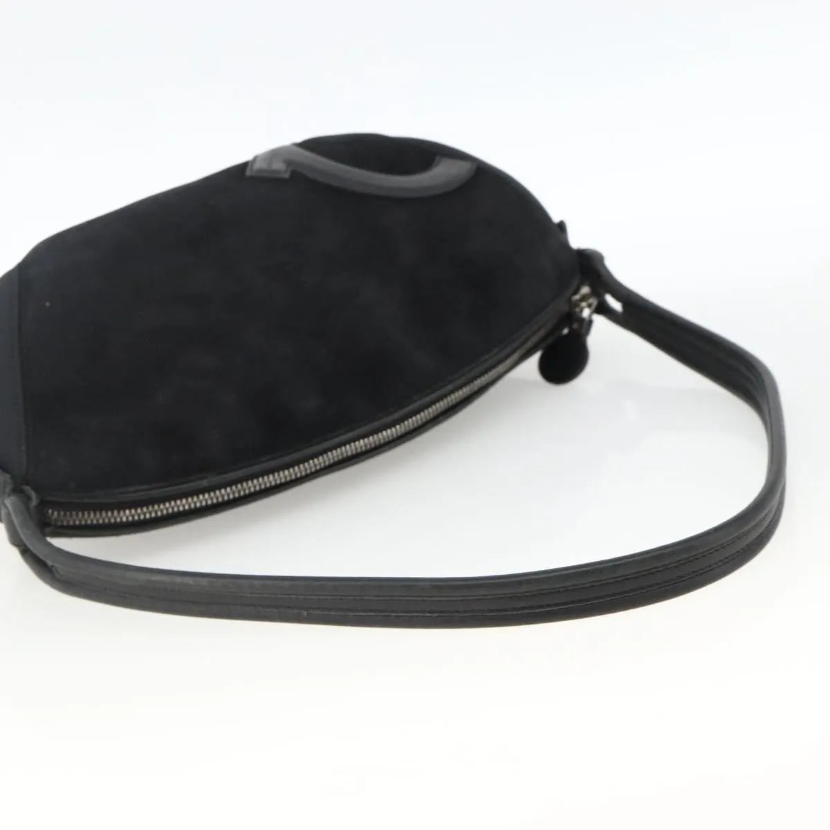 Salvatore Ferragamo Gancini Suede, Black, Suede, Shoulder Bag