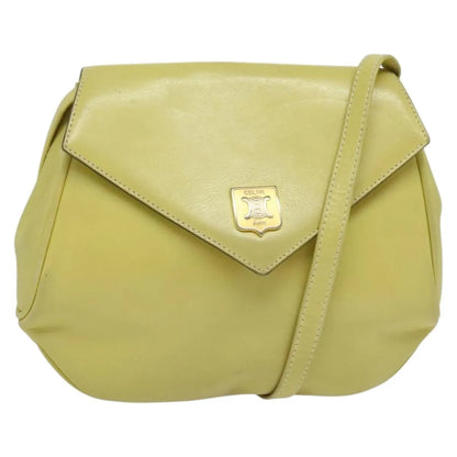 Celine Vintage Leather, Yellow, Leather, Shoulder Bag