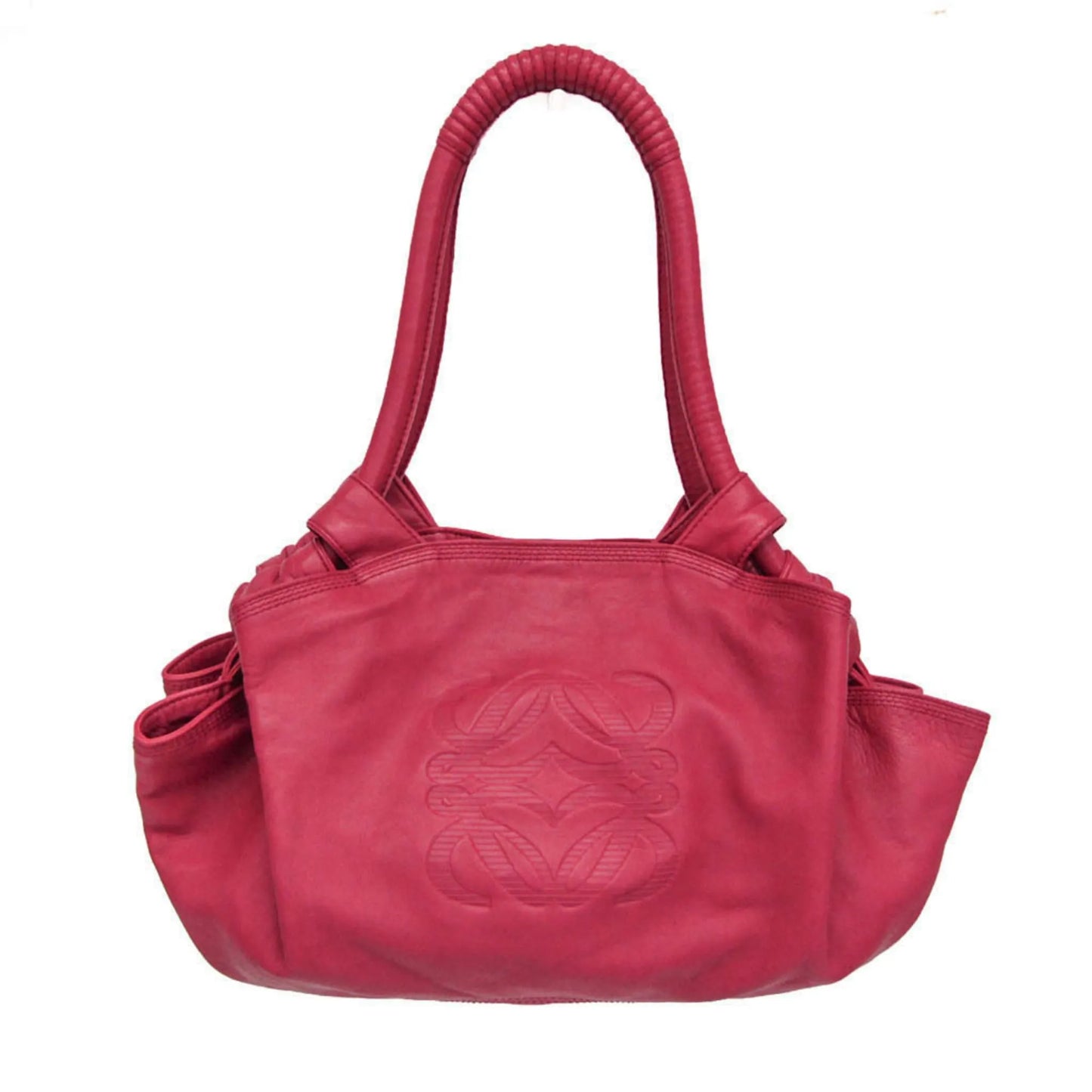Loewe Anagram Logo Nappa Aire Hand Leather, Pink, Leather, Handbag