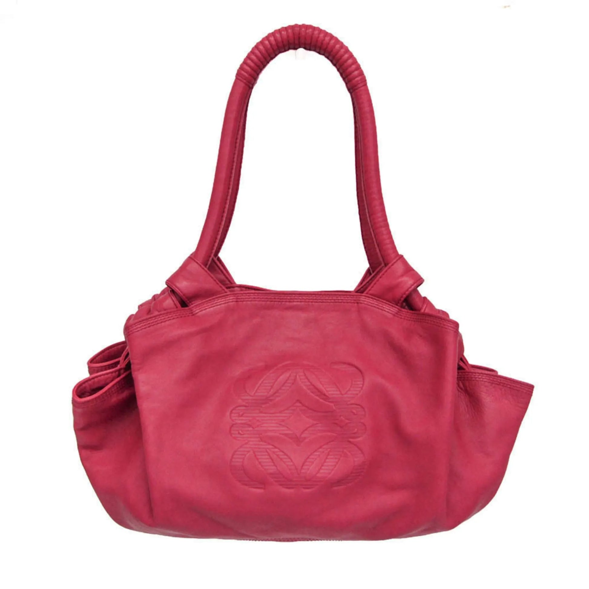 Loewe Anagram Logo Nappa Aire Hand Leather, Pink, Leather, Handbag