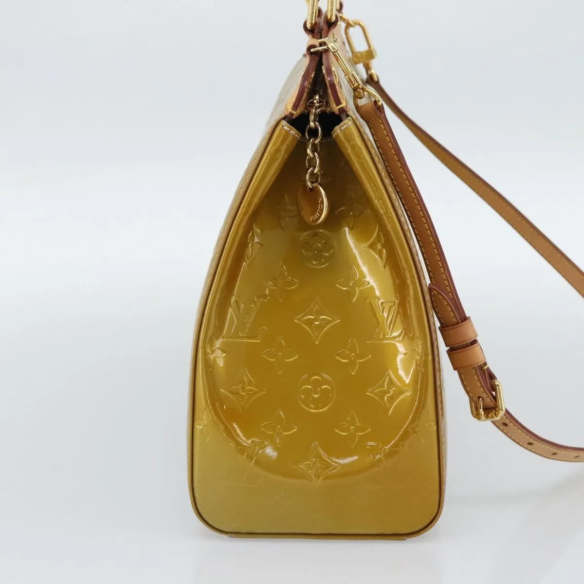 Louis Vuitton Brea Monogram Vernis, Beige, Patent Leather, Handbag