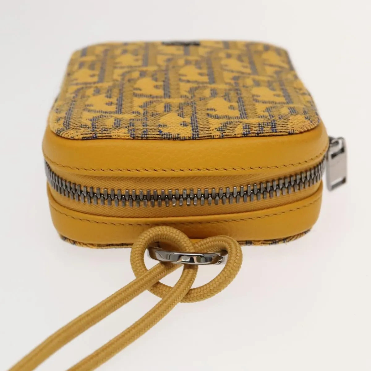 Christian Dior Vintage Trotter Canvas, Yellow, Canvas, Clutch