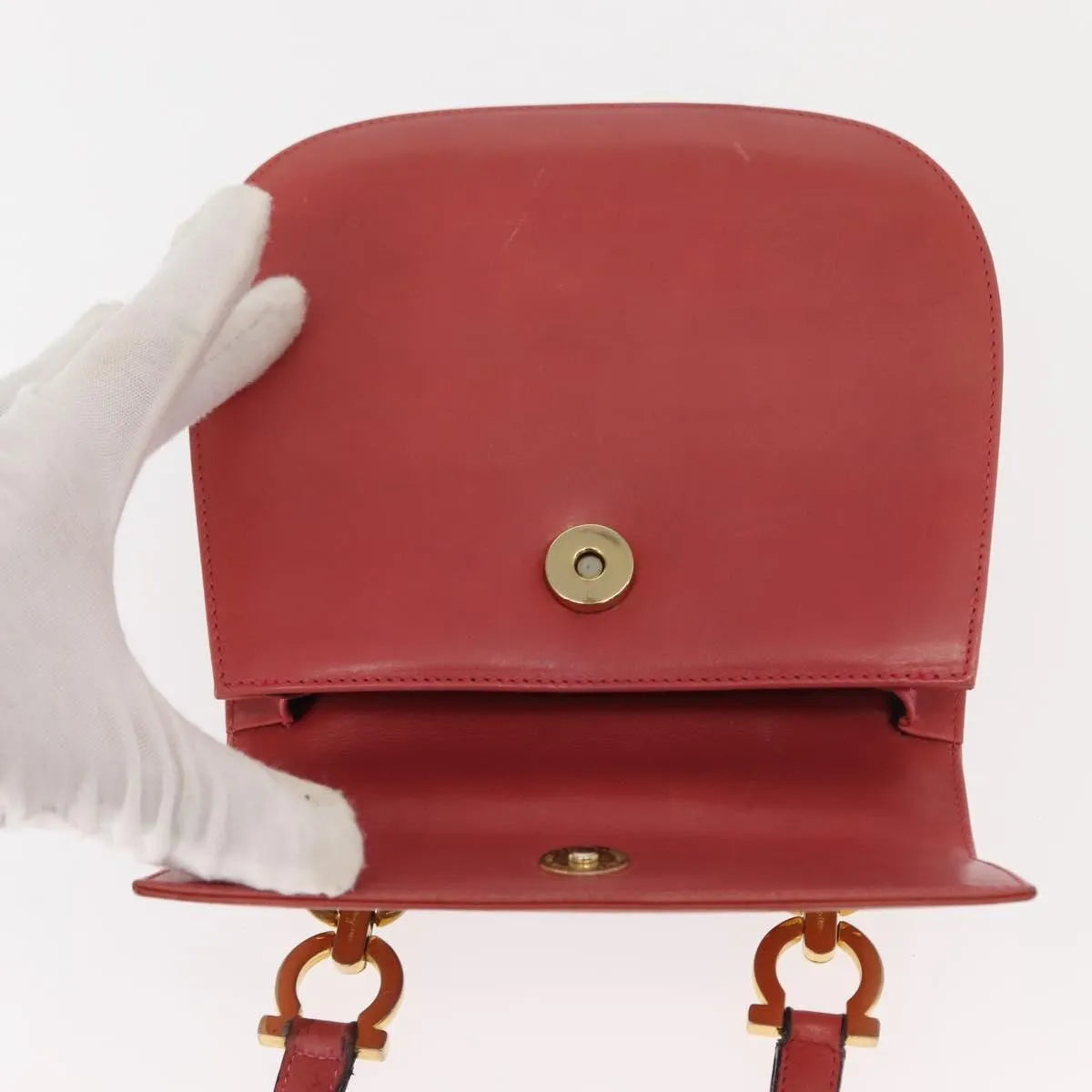 Salvatore Ferragamo Gancini Leather, Pink, Leather, Shoulder Bag