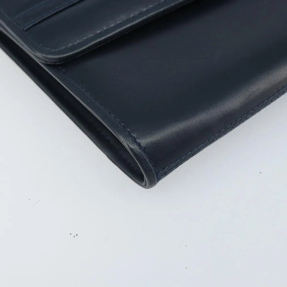 Gucci Vintage Interlocking G Flap Leather, Navy, Leather, Shoulder Bag
