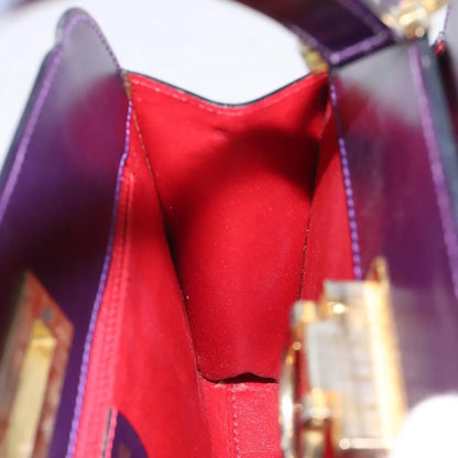 Celine vintage Leather, Purple, Leather, Handbag