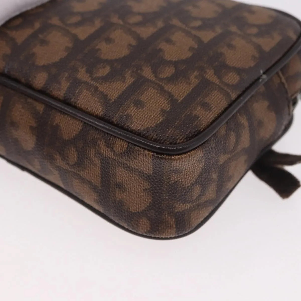 Christian Dior Vintage Trotter Diorissimo Canvas, Brown, Canvas, Clutch