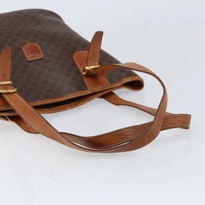 Celine Vintage Macadam Shopper Tote Canvas and Leather, Brown, Canvas, Tote Bag