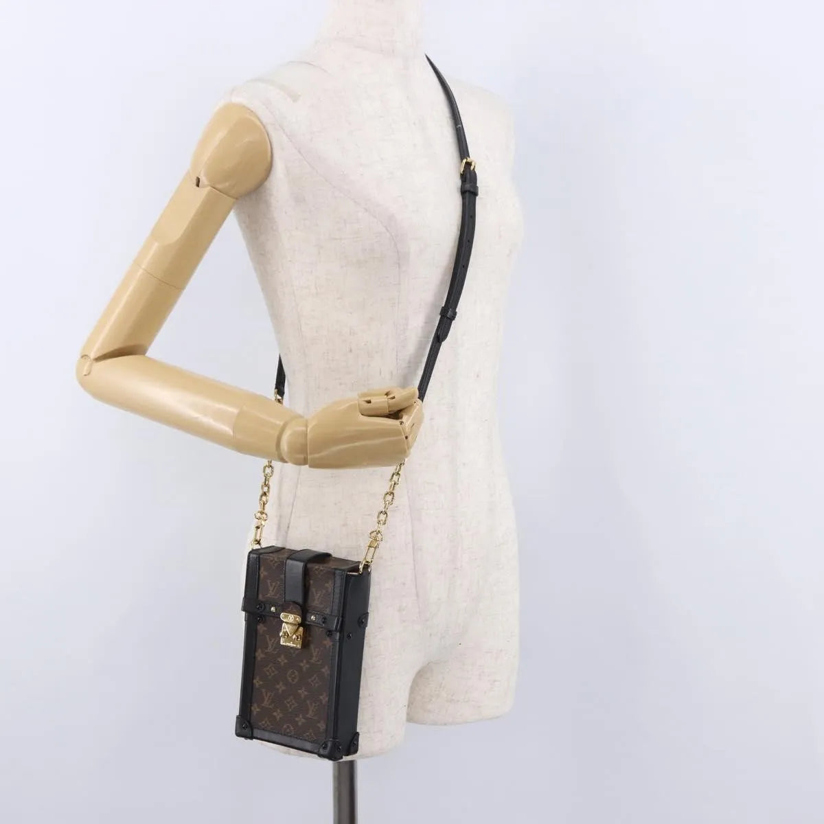 Louis Vuitton Vertical Trunk Pochette Monogram Canvas, Brown, Canvas, Clutch
