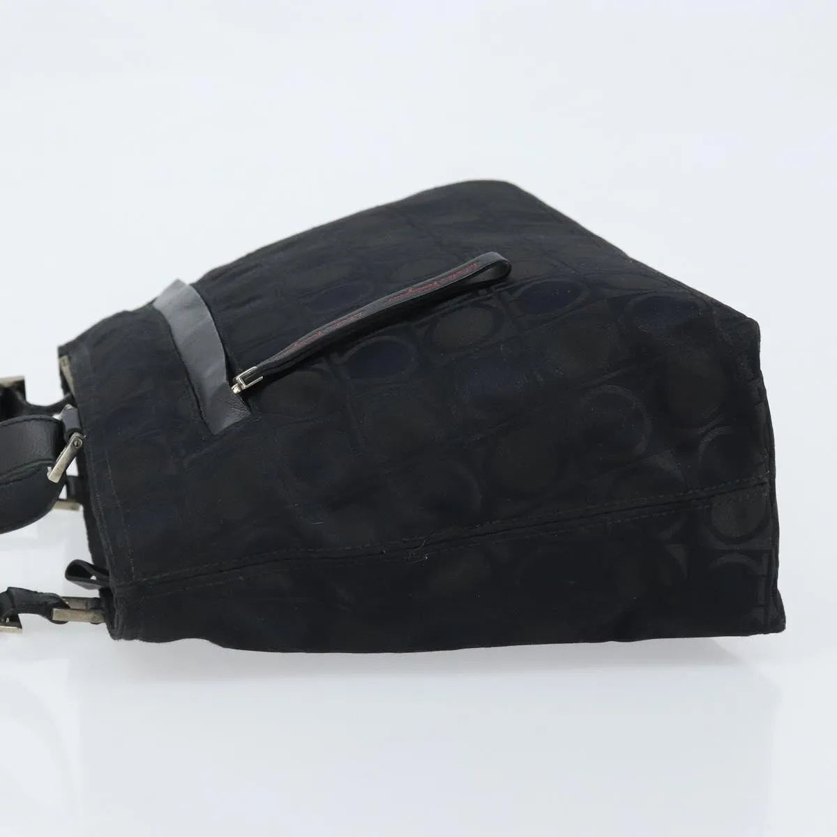 Salvatore Ferragamo Gancini Tote Gancini Canvas, Black, Nylon, Tote Bag