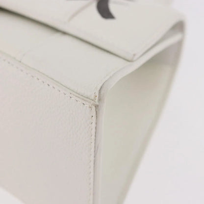 Balenciaga Hourglass Top Handle Leather, White, Leather, Handbag