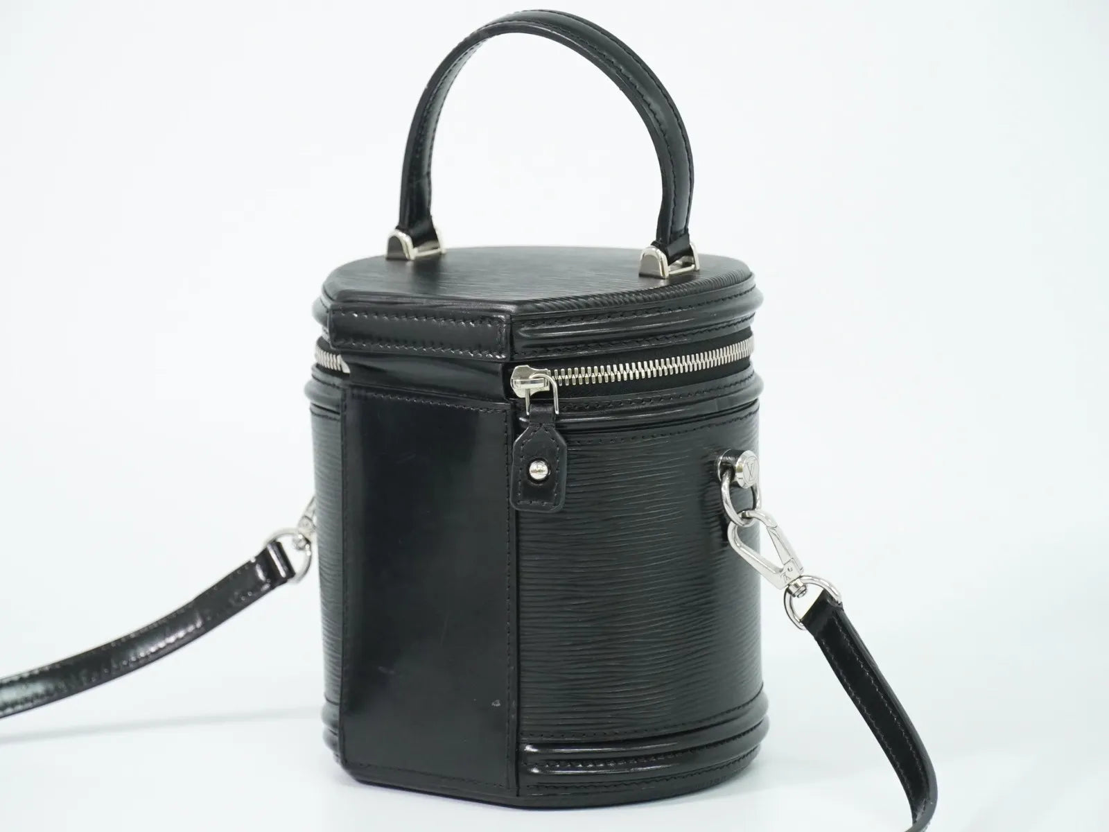 Louis Vuitton Cannes Epi, Black, Leather, Handbag