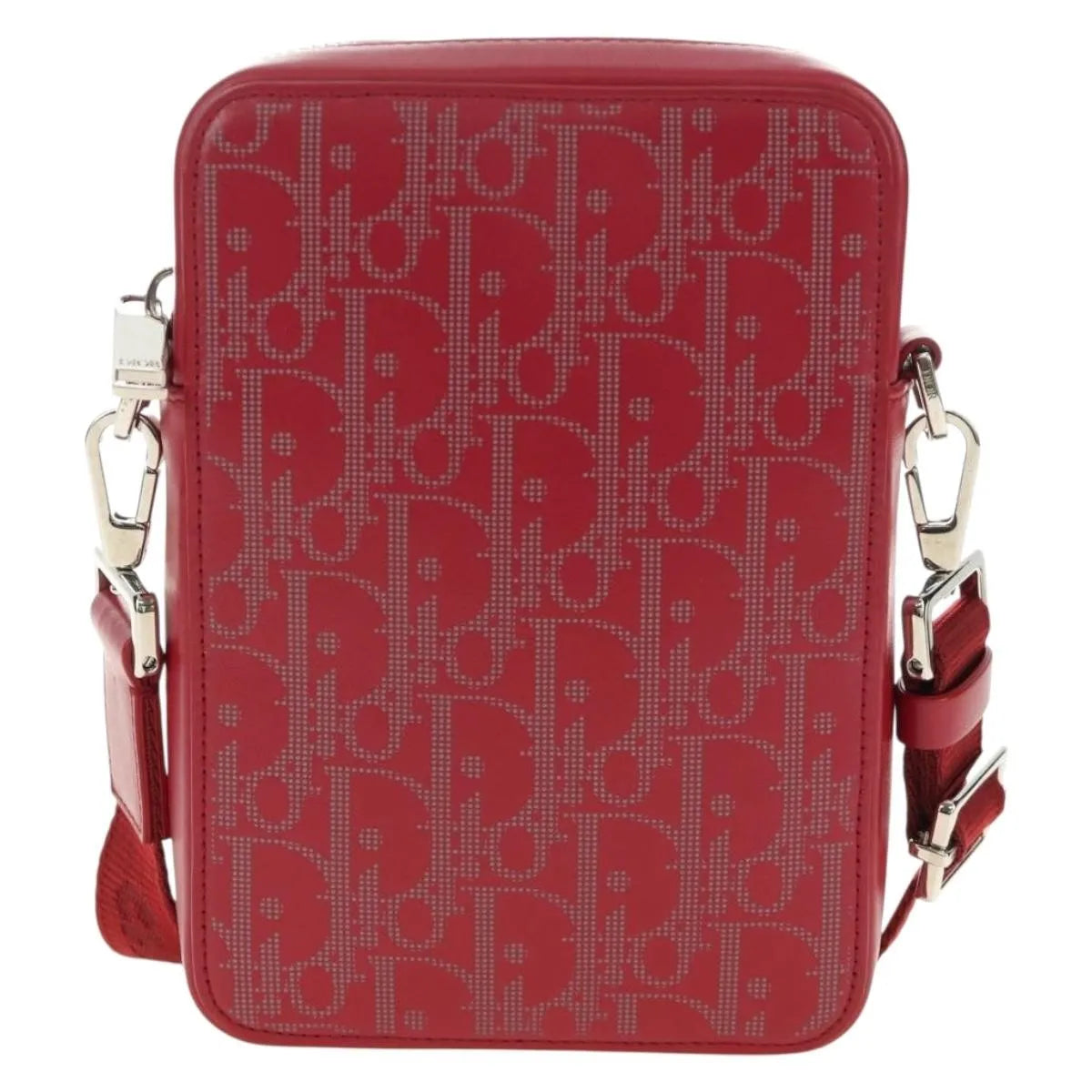 Christian Dior World Tour Zip Messenger Oblique Galaxy Leather, Red, Canvas, Shoulder Bag