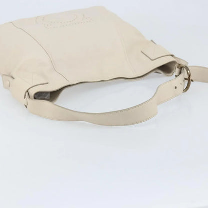 Salvatore Ferragamo Vintage Gancini Hobo Leather, White, Leather, Shoulder Bag