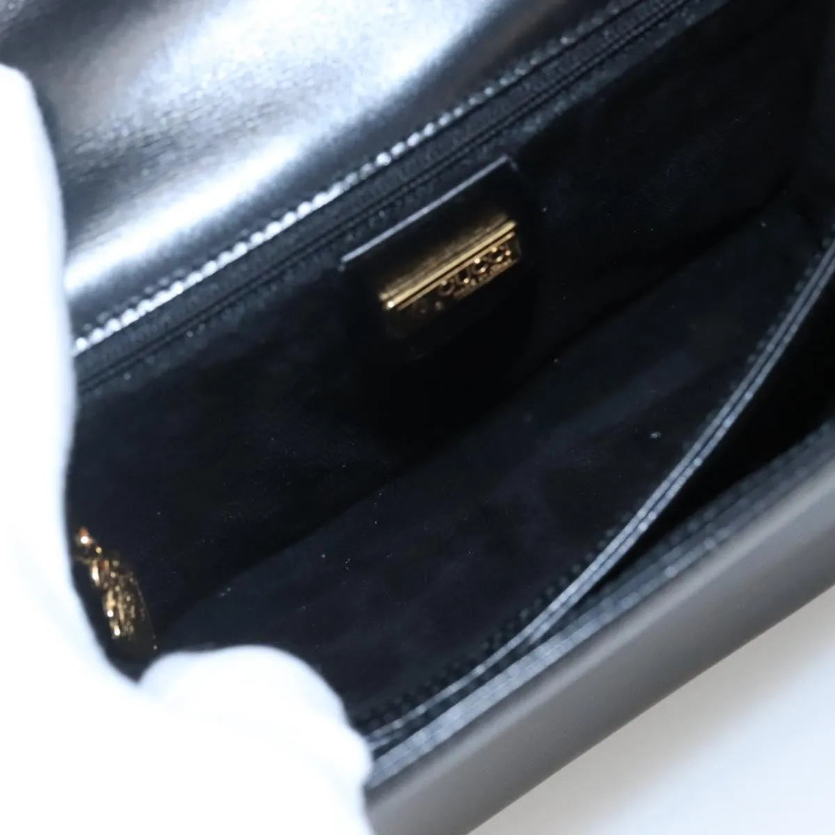 Gucci Vintage Leather, Black, Leather, Handbag