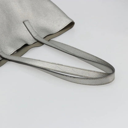 Prada Vintage Tote Leather, Silver, Leather, Tote Bag