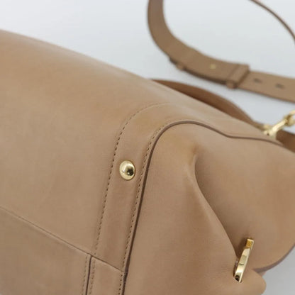 Salvatore Ferragamo Sofia Rainbow Saddle Leather, Beige, Leather, Handbag