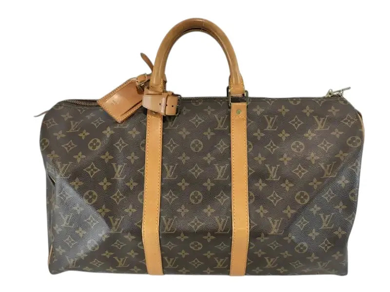 Louis Vuitton Keepall Monogram Canvas, Beige, Canvas, Travel Bag