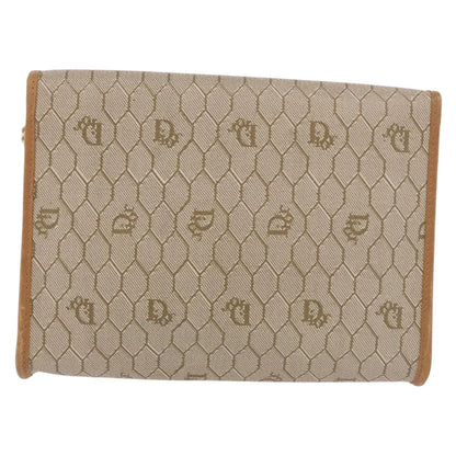 Christian Dior Vintage Honeycomb chain Canvas, Beige, Canvas, Shoulder Bag