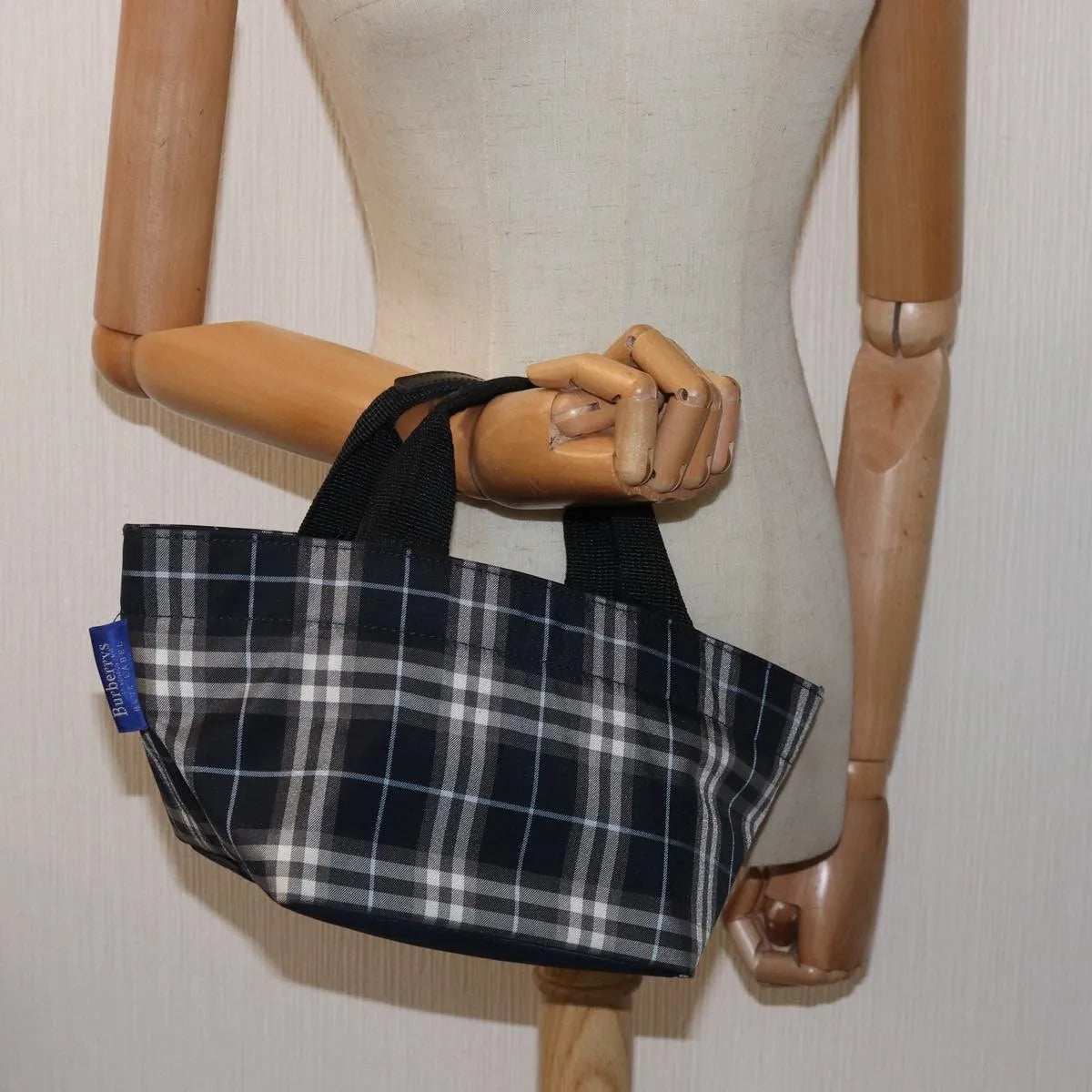Burberry Nova Check Blue Label Nylon, Navy, Nylon, Handbag