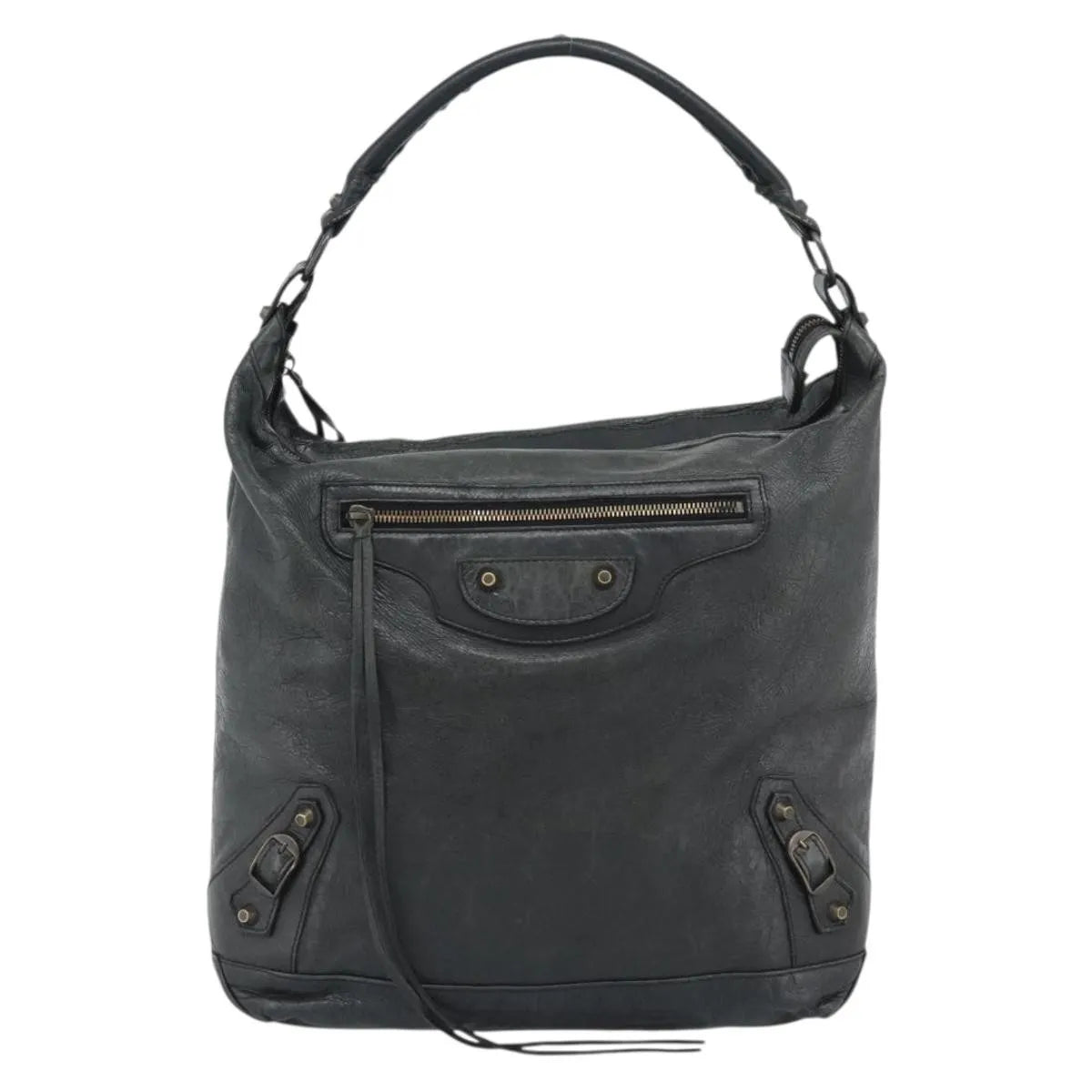 Balenciaga Giant Studs Day Hobo Leather, Green, Leather, Shoulder Bag