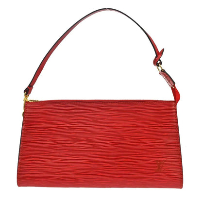 Louis Vuitton Pochette Accessoires Epi, Red, Leather, Clutch