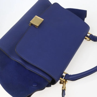Celine Trapeze Leather, Blue, Leather, Handbag