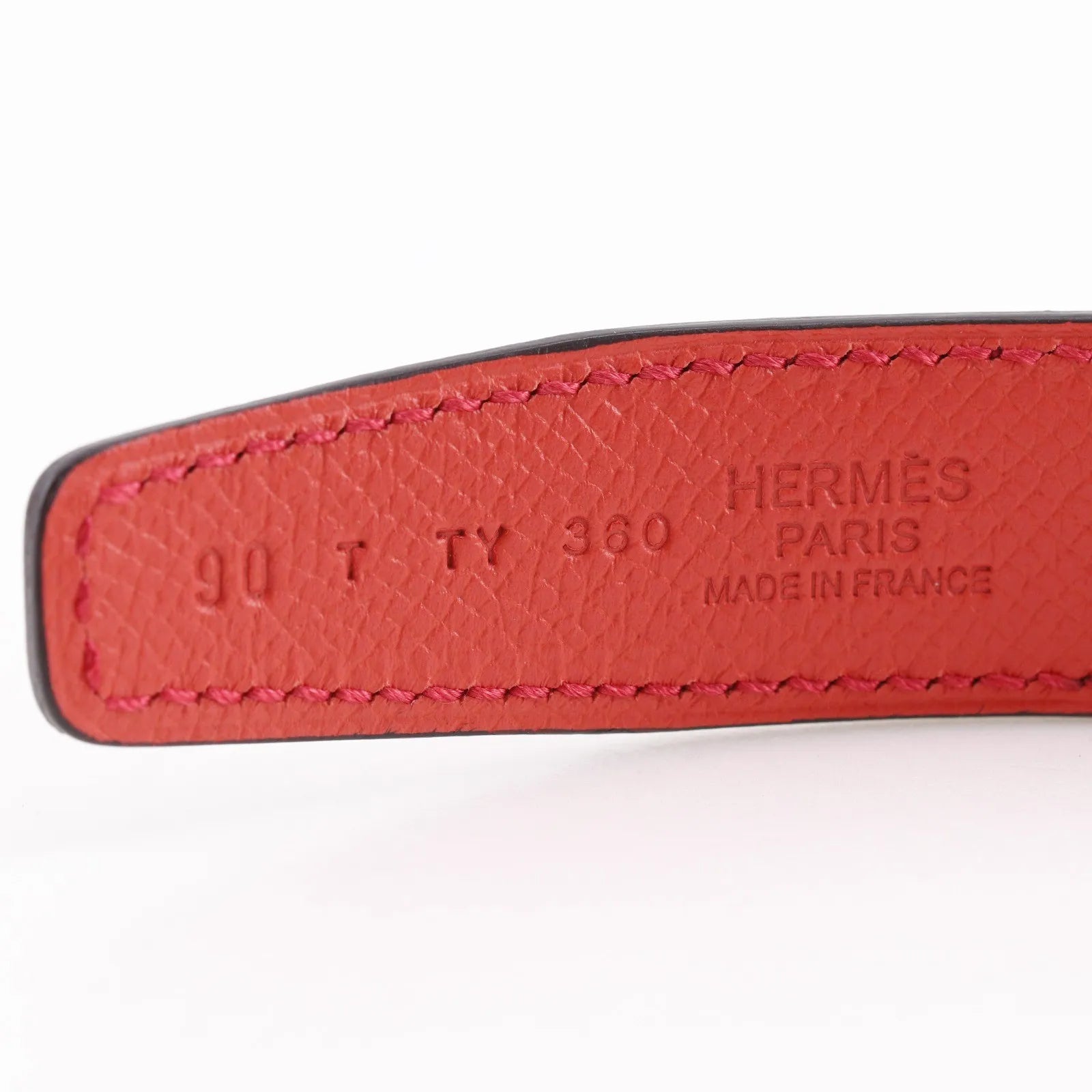 Hermes Rivale Reversible Belt Leather, Red, Leather, Belt