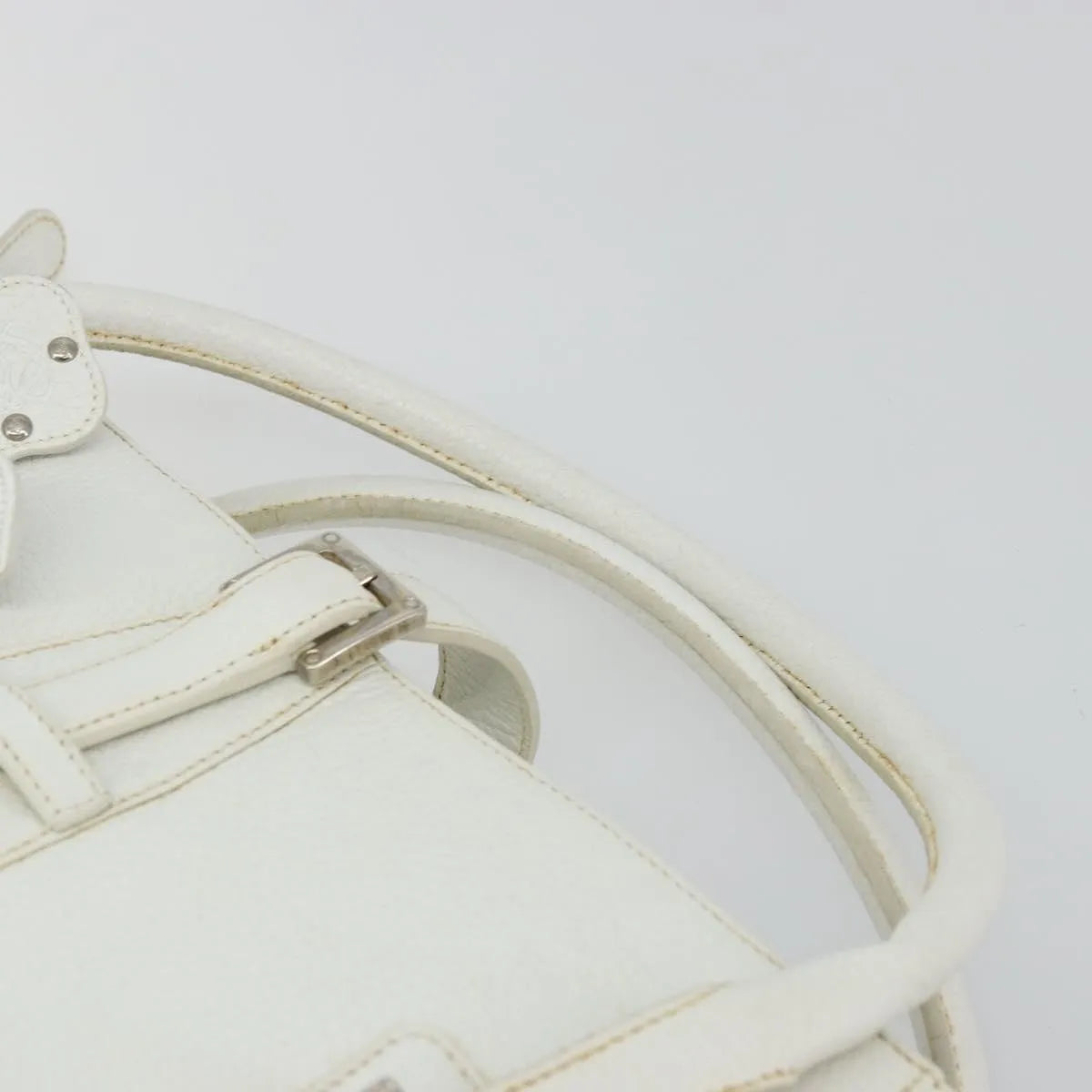 Loewe Senda Leather, White, Leather, Handbag