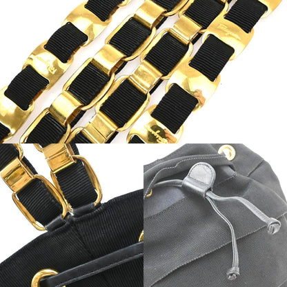 Salvatore Ferragamo Vala Canvas, Black, Canvas, Backpack