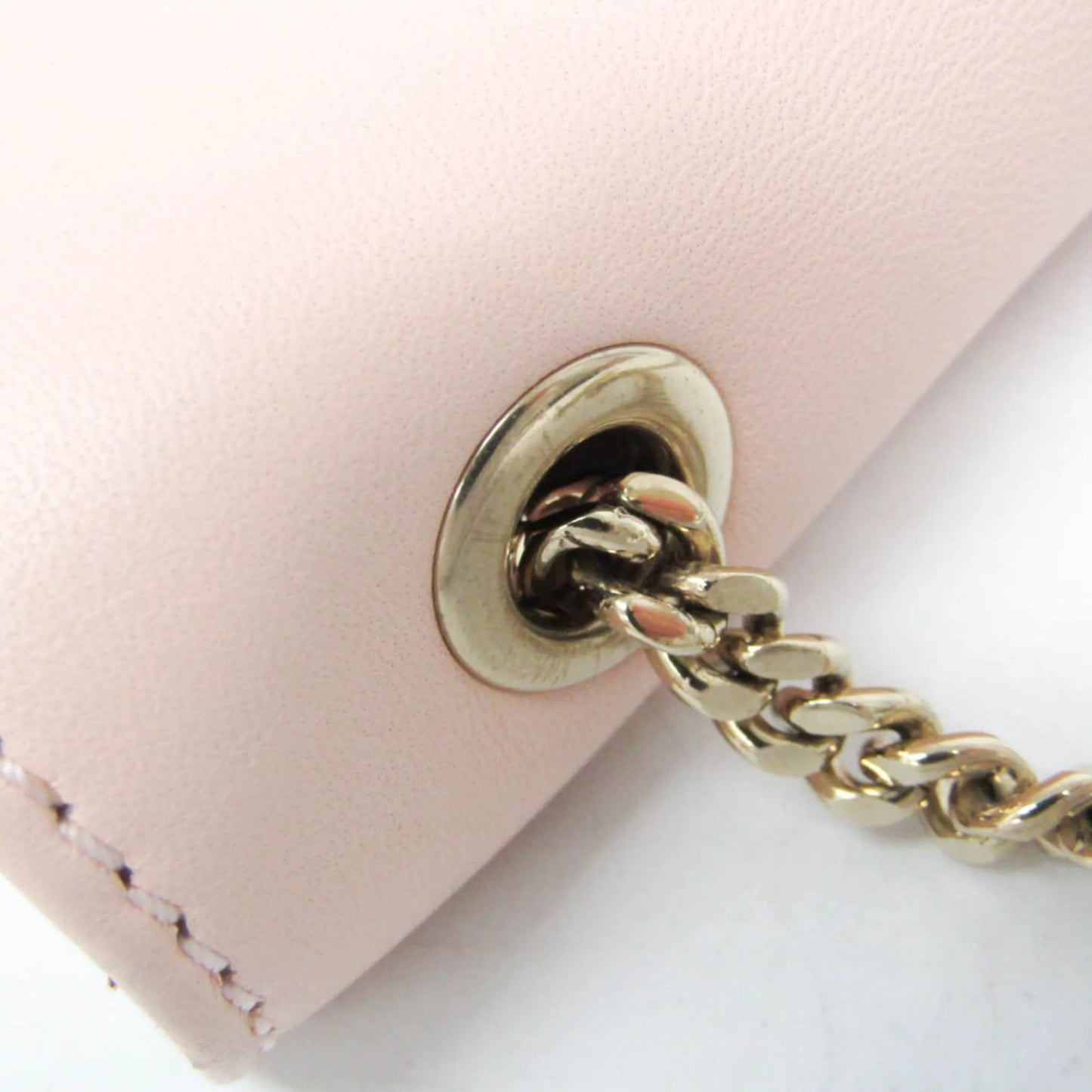 Chloe Bow Detail Wallet on Chain Leather, Pink, Leather, Clutch
