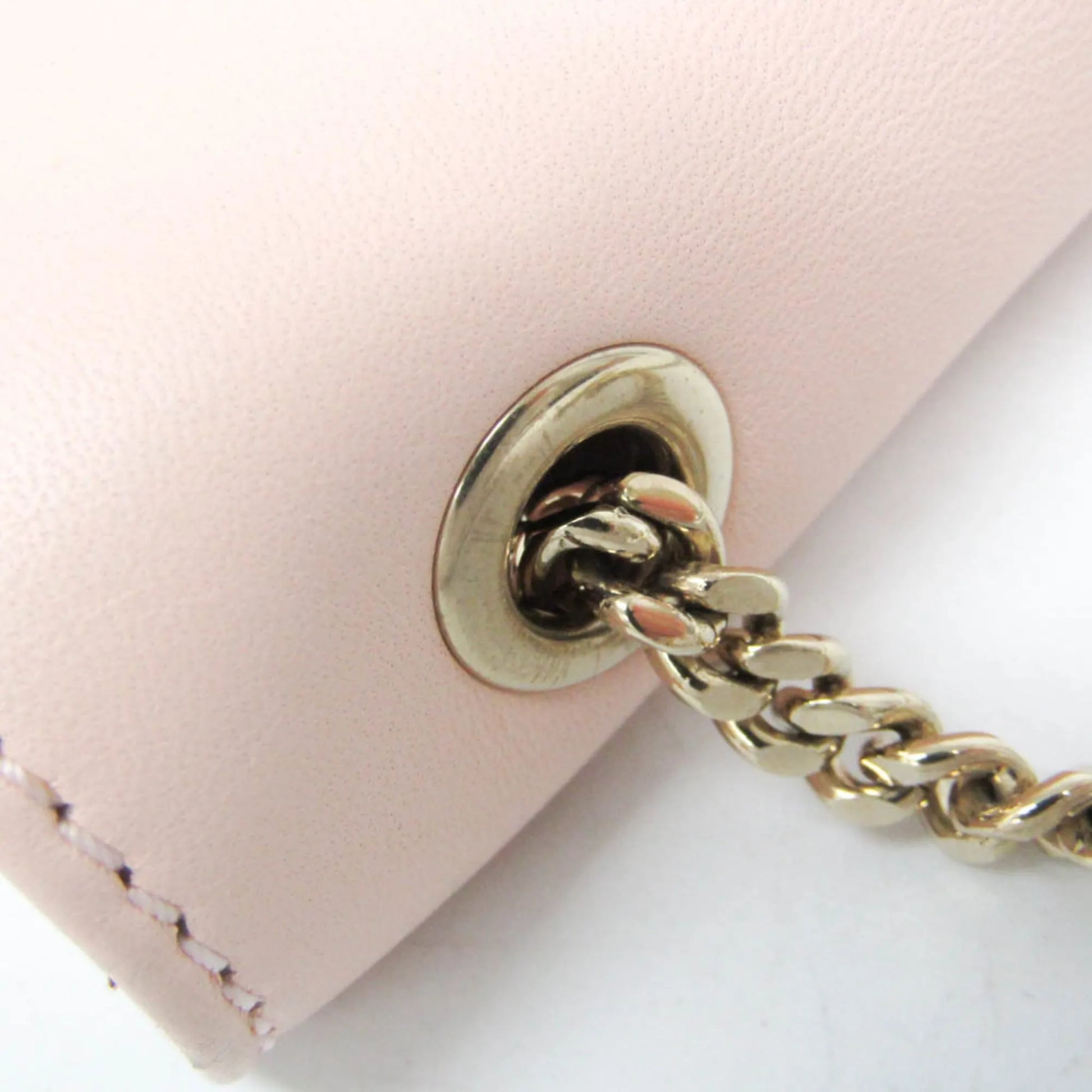 Chloe Bow Detail Wallet on Chain Leather, Pink, Leather, Clutch