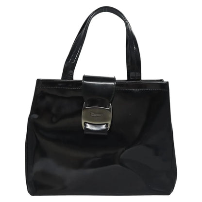 Salvatore Ferragamo Vala Leather, Black, Patent Leather, Handbag