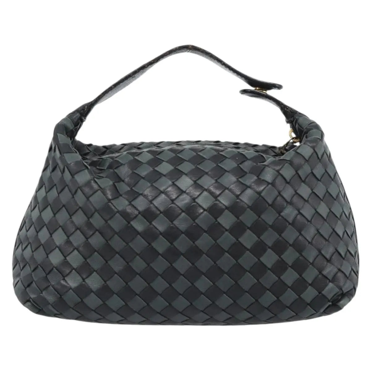 Bottega Veneta Handle Pouch Intrecciato Nappa, Black, Leather, Clutch