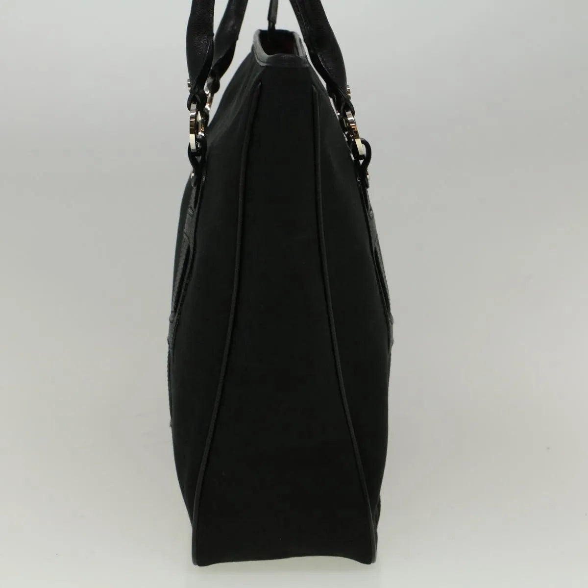 Bvlgari Vintage Canvas, Black, Canvas, Tote Bag