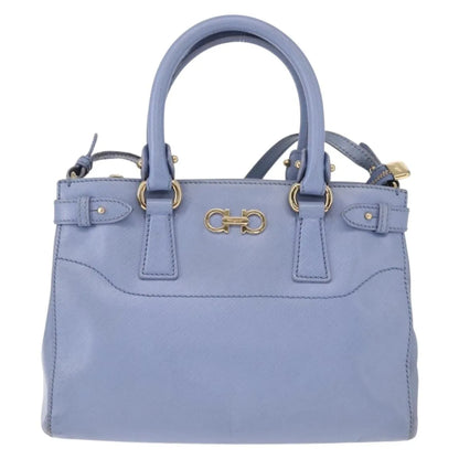 Salvatore Ferragamo Beky Tote Saffiano Leather, Blue, Leather, Handbag