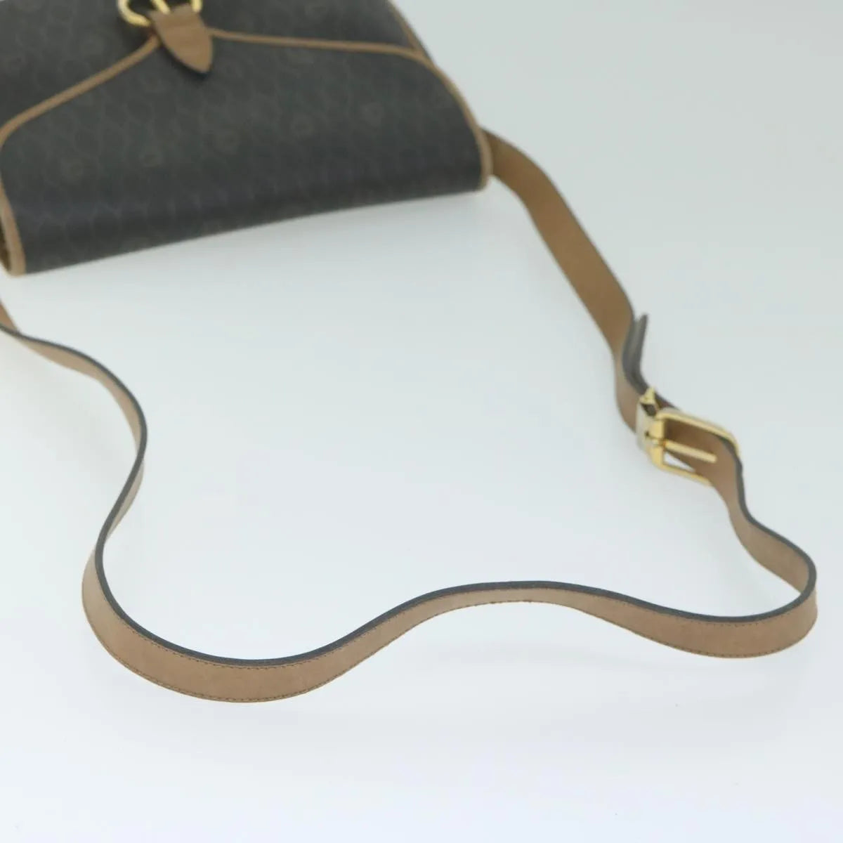 Christian Dior Vintage Honeycomb Flap Canvas and Leather, Black, Canvas, Shoulder Bag