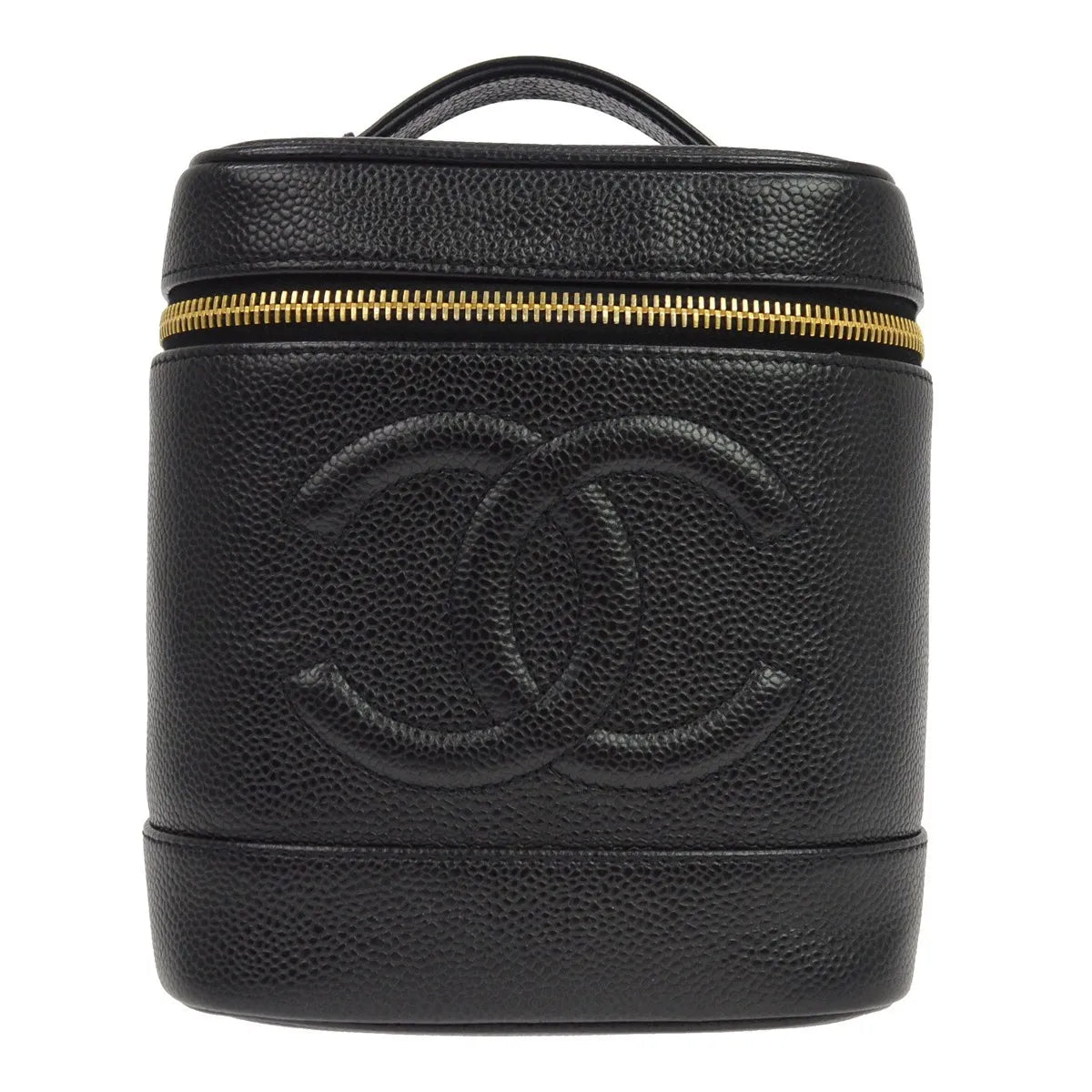 Chanel Vanity Leather, Black, Leather, Handbag