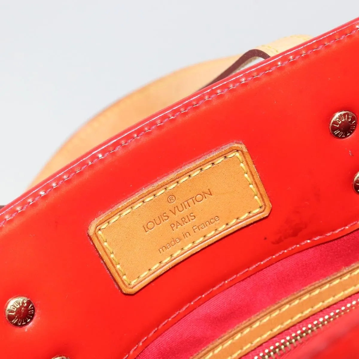 Louis Vuitton Reade Monogram Vernis, Red, Patent Leather, Handbag